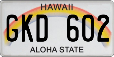 HI license plate GKD602