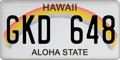 HI license plate GKD648