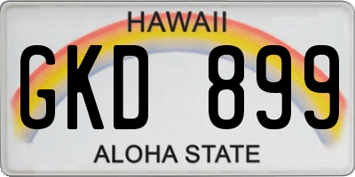 HI license plate GKD899
