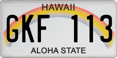 HI license plate GKF113
