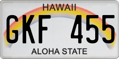 HI license plate GKF455