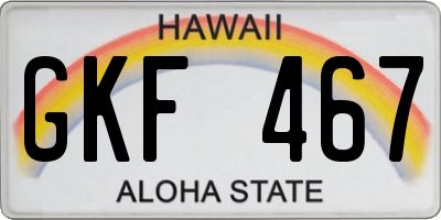 HI license plate GKF467