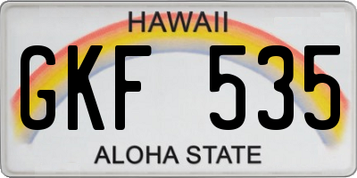 HI license plate GKF535