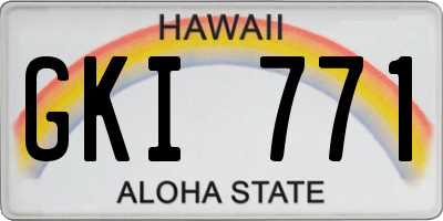HI license plate GKI771