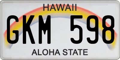 HI license plate GKM598