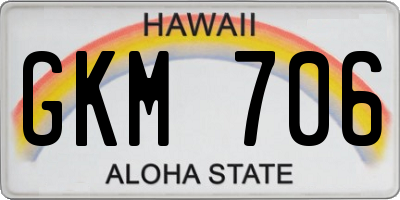 HI license plate GKM706