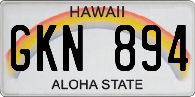 HI license plate GKN894