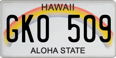 HI license plate GKO509