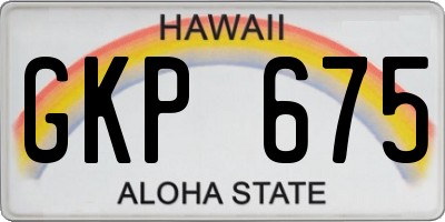 HI license plate GKP675