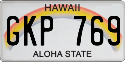 HI license plate GKP769