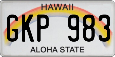 HI license plate GKP983