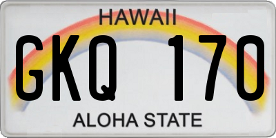 HI license plate GKQ170