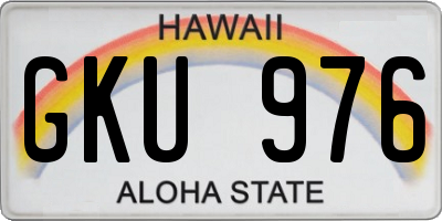 HI license plate GKU976