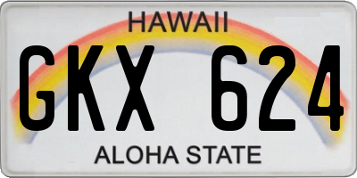 HI license plate GKX624