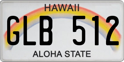 HI license plate GLB512