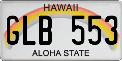 HI license plate GLB553