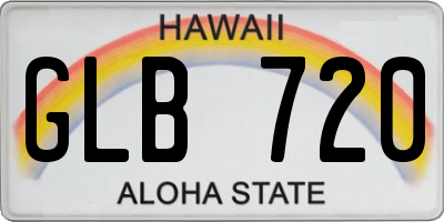 HI license plate GLB720
