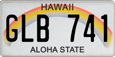 HI license plate GLB741