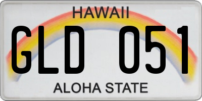 HI license plate GLD051