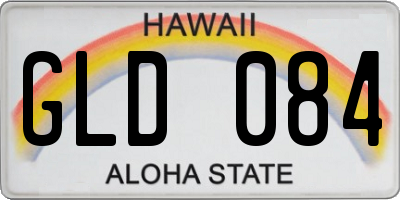 HI license plate GLD084