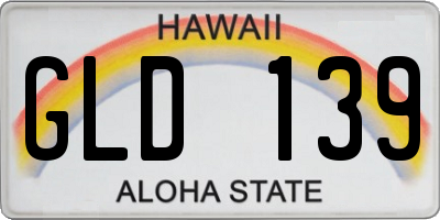 HI license plate GLD139