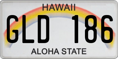 HI license plate GLD186