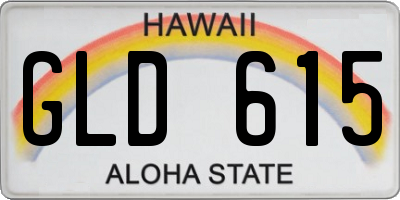 HI license plate GLD615