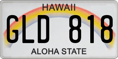 HI license plate GLD818
