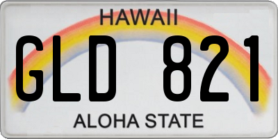 HI license plate GLD821