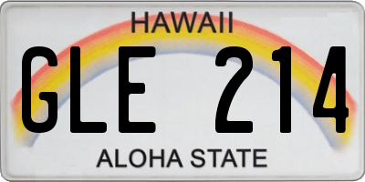 HI license plate GLE214