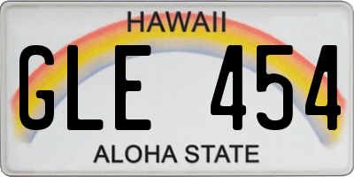 HI license plate GLE454