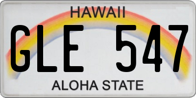 HI license plate GLE547