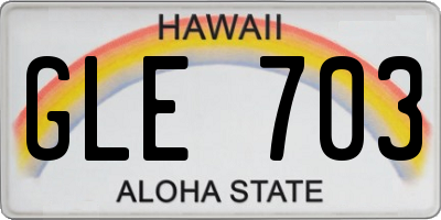 HI license plate GLE703