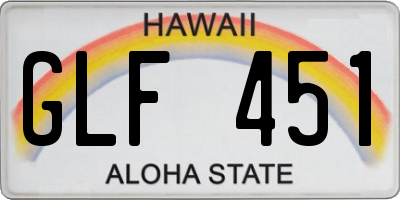 HI license plate GLF451