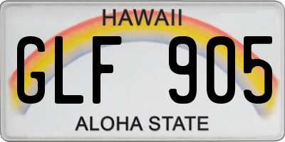 HI license plate GLF905