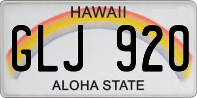 HI license plate GLJ920