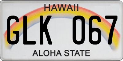 HI license plate GLK067