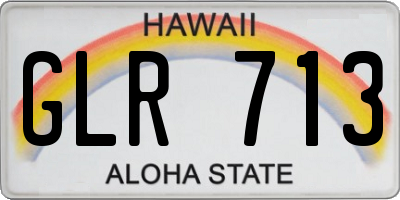 HI license plate GLR713