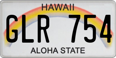 HI license plate GLR754