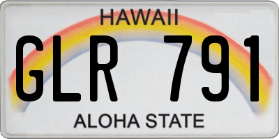 HI license plate GLR791