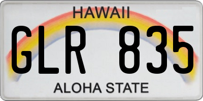 HI license plate GLR835