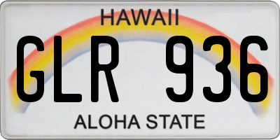 HI license plate GLR936