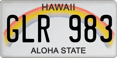 HI license plate GLR983
