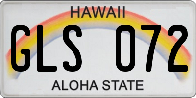 HI license plate GLS072