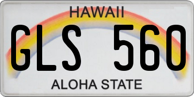 HI license plate GLS560