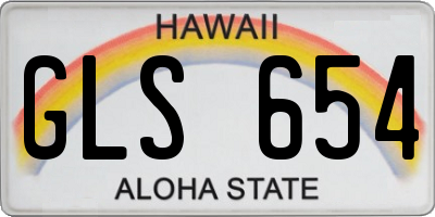 HI license plate GLS654