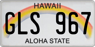 HI license plate GLS967