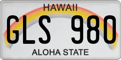 HI license plate GLS980