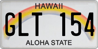 HI license plate GLT154