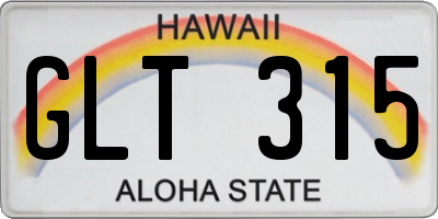 HI license plate GLT315